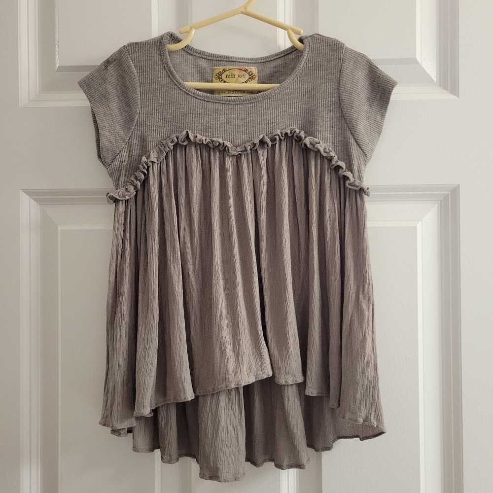 Joyfolie "Brianna" Top in Dove Grey
